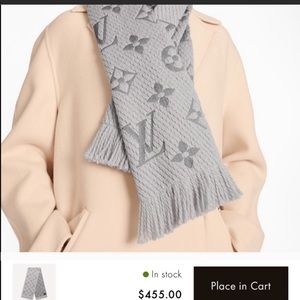 Louis Vuitton logomania scarf pear gray color
